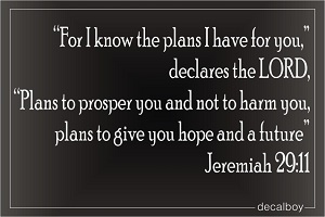 Jeremiah 29 11 Decal