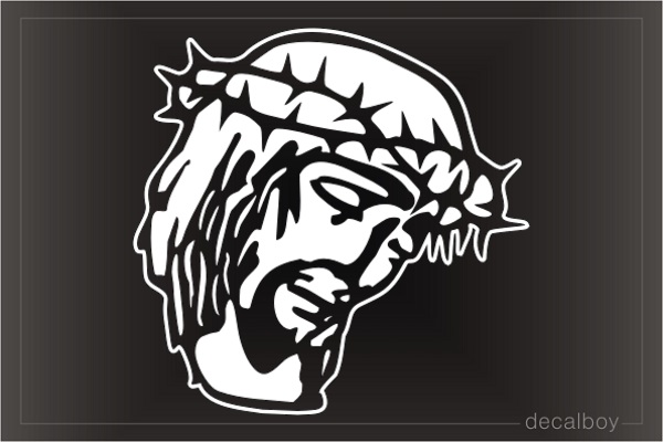 Jesus Wearing Crown Of Thorns Window Decal