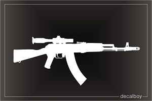 Kalashnikov Rifle With Sight Ak45 Decal