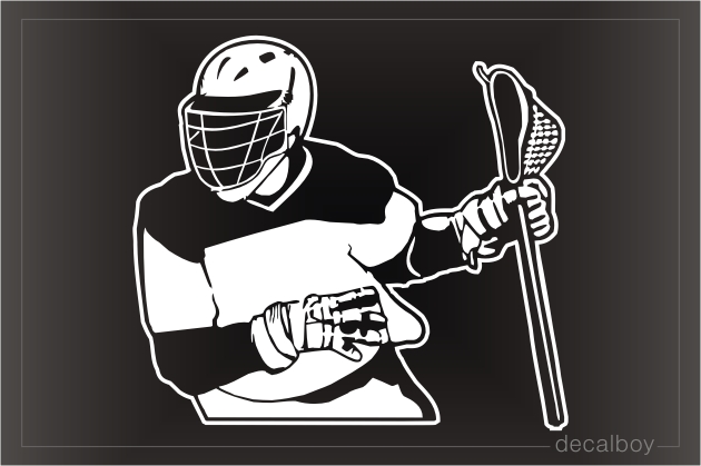 Lacrosse Player Window Decal