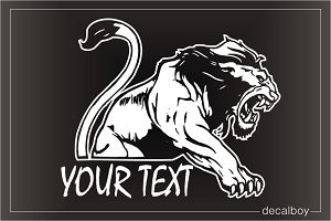 Lion Sitting Text Window Decal
