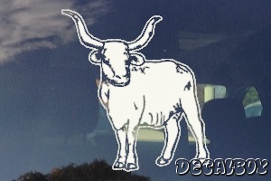 Long Horn Bull Window Decal