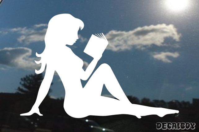Mud Flap Girl Reading Book Decal