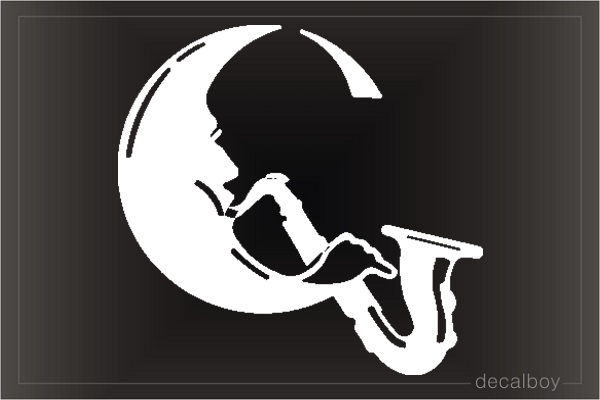 Jazz Moon Saxophone Decal