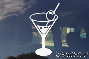 Martini Cocktails Glass Car Window Decal