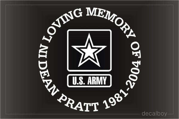 Memorial Army Decal