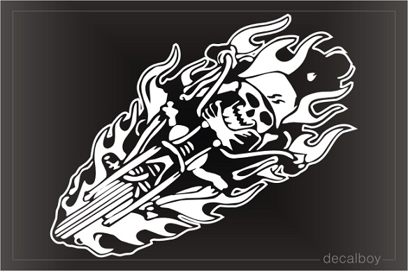 Skull Flames Decal