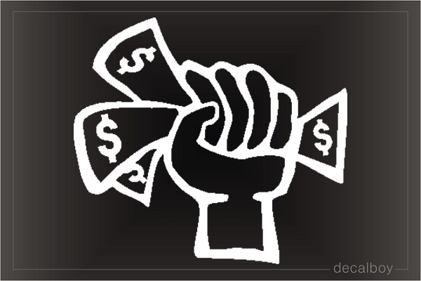 Money Hold Hand Car Decal