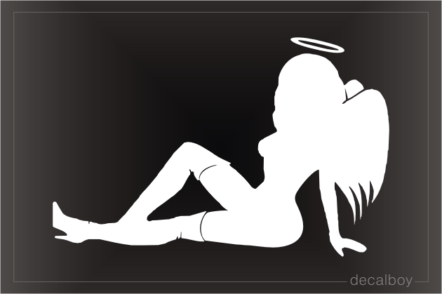 Mud Flap Angel Girl Sitting Decal