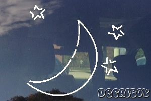 Night Sky Moon Stars Car Window Decal