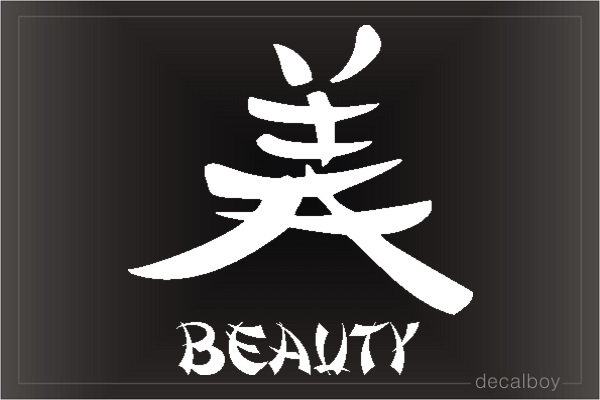 Beauty Chinese Tattoo Symbol Auto Window Decal