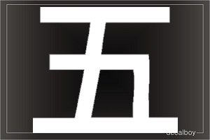Five Chinese Symbol Auto Window Decal