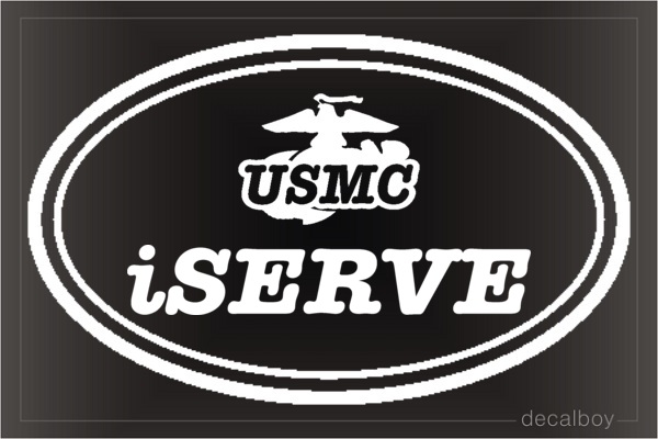 Oval Marines I Serve Car Decal