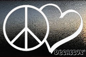 Peace Sign Heart Decal