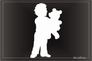 Chld Teddy Car Window Decal