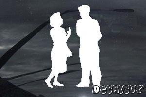 Couple Talking Decal