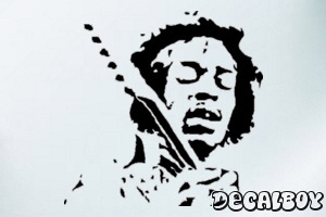 Jimi Hendrix Playing Guitar Car Window Decal