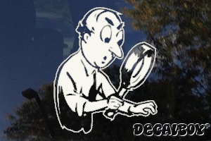 Man Magnifying Glass Decal