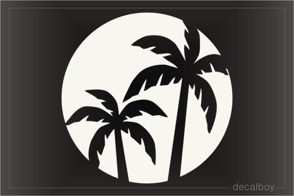 Palm Trees In Moonlight Decal
