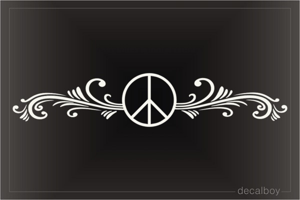 Peace Sign Flower Stripe Decal