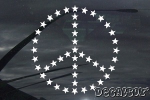 Peace Sign Stars Car Decal