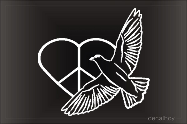 Peace Sign With Dove Window Decal