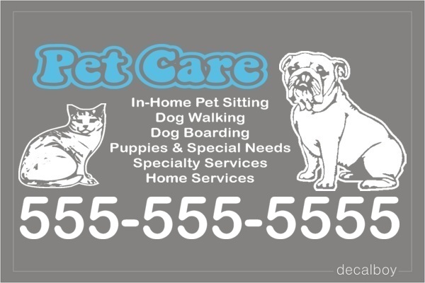 Pet Care Sign Decal
