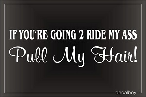 Ride My Ass Pull My Hair Decal