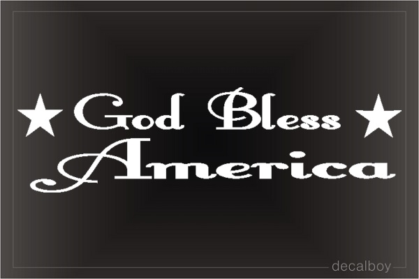 Patriotic God Bless America Auto Decal