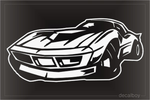 Racing Corvette Window Decal