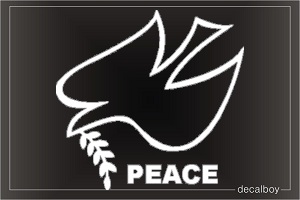 Peace Dove Olive Branch Window Decal