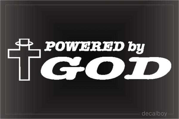 Powered By God Window Decal