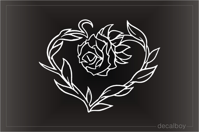 Rose Heart Decal