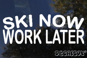 Ski Now Work Later Decal