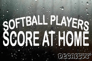 Softball Players Score At Home Decal