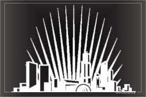 Spaceage Buildings Car Decal