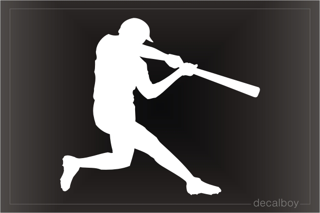 Baseball Player Hitting Window Decal