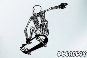 Skeleton Skateboarding Window Decal