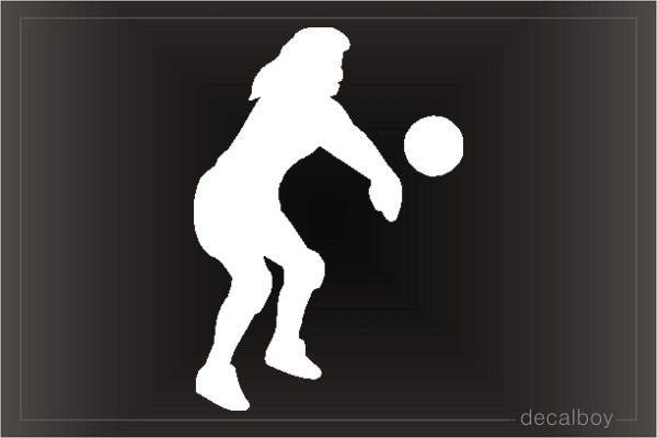 Volleyball Player Female Window Decal