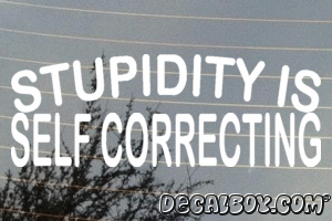 Stupidity Is Self Correcting Vinyl Die-cut Decal