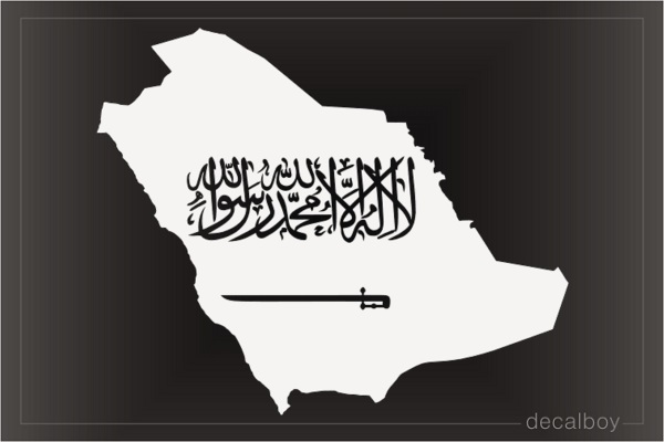 Saudi Arabia Map Flag Decal