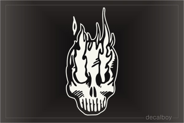 Skull Flames From Eyes Decal
