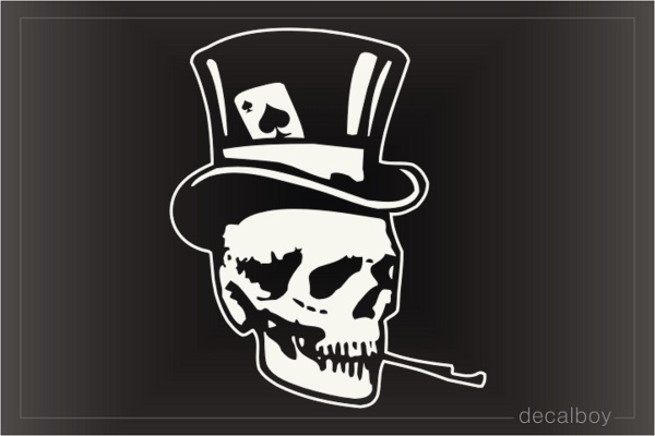 Skull Collapsible Top Hat Car Window Decal