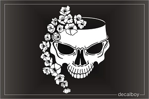 Skull With Flowers Decal