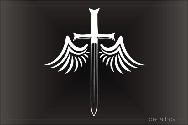 Sword With Wings Decal