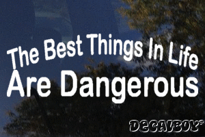 The Best Things In Life Are Dangerous Decal