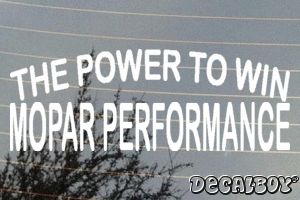The Power To Win Mopar Performance Decal