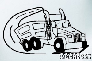 Truck Cartoon Window Decal