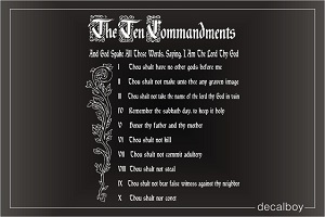 Ten Commandments Old Window Decal