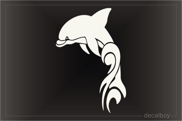 Tribal Dolphin And Waves Decal